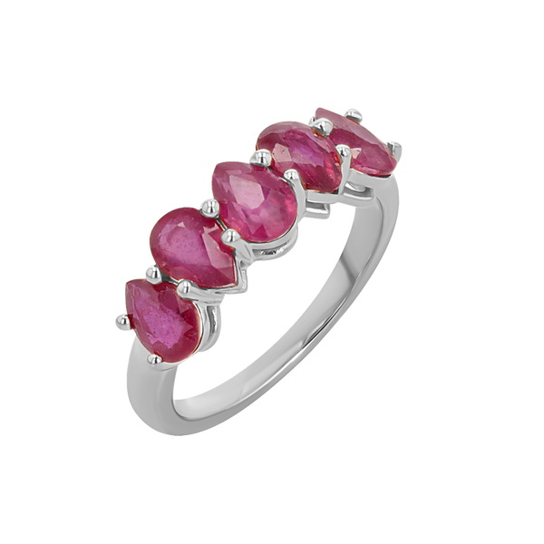 Pear Shape Ruby Half Eternity