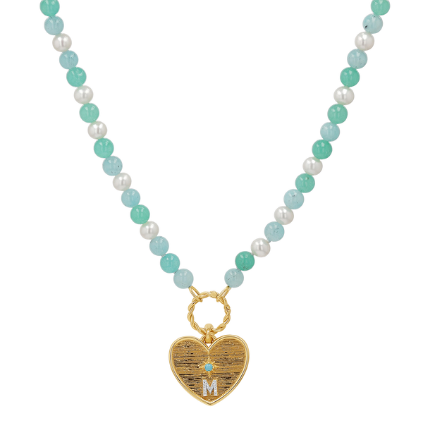 Pearl Aqua Connector Chain Necklace