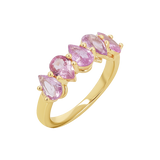 Pear Shape Pink Sapphire Half Eternity