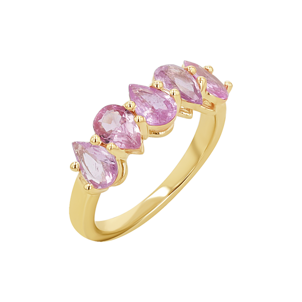 Pear Shape Pink Sapphire Half Eternity