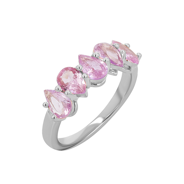 Pear Shape Pink Sapphire Half Eternity