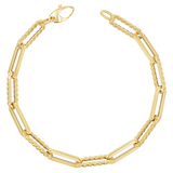 14K Twist Link Paper Clip Chain Bracelet