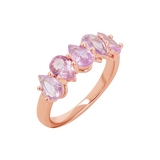 Pear Shape Pink Sapphire Half Eternity
