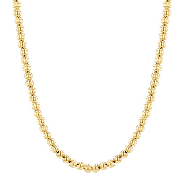 4mm Gold Bead Ball Necklace