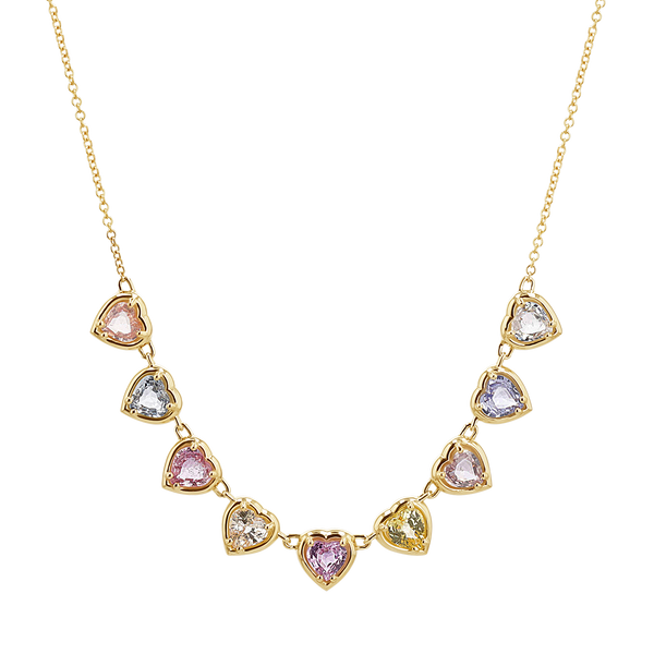 Sapphire Heart Strand Necklace