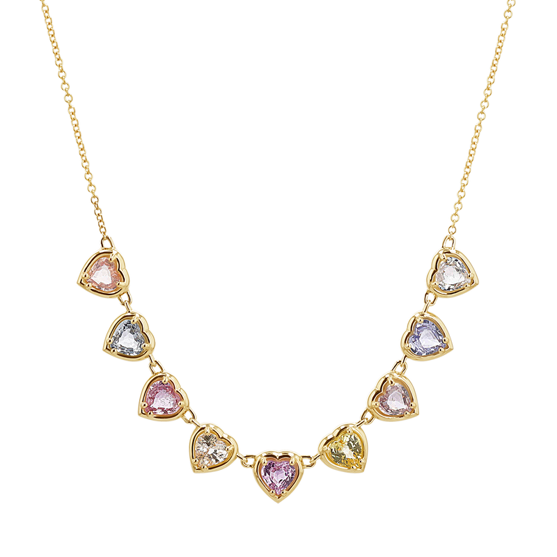 Sapphire Heart Strand Necklace