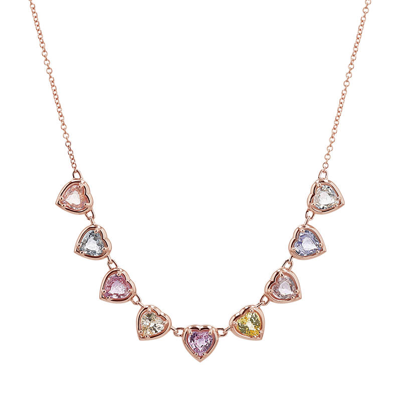 Sapphire Heart Strand Necklace