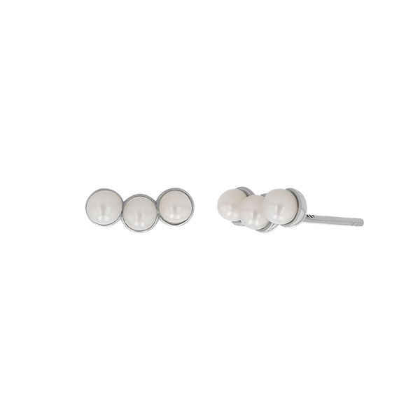 Pearl Trio Stud Earrings