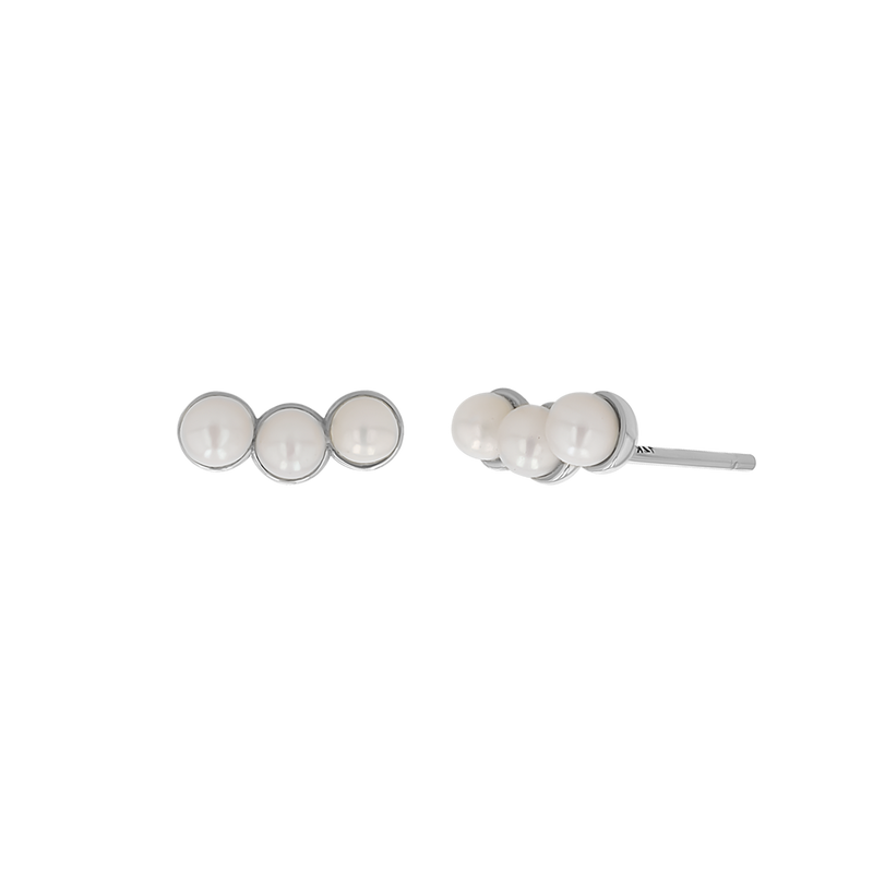 Pearl Trio Stud Earrings