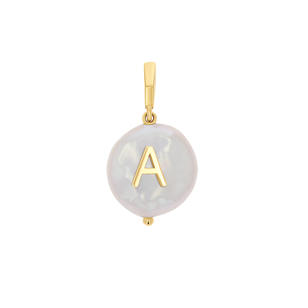 Coin Pearl Initial Charm