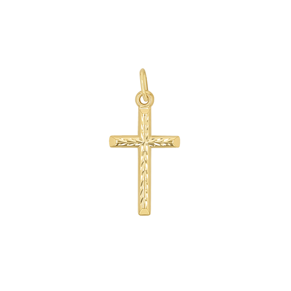 Herringbone Cross Charm