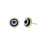 Round Diamond Evil Eye Studs