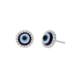 Round Diamond Evil Eye Studs