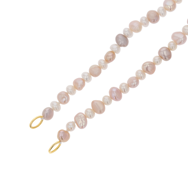 Blush and White Pearl Connector Necklace