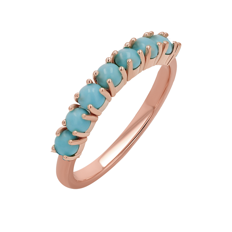 Genuine Turquoise Half Eternity Band