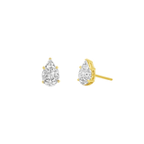 Pear Shape Illusion Set Diamond Stud Earrings