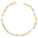 Two-Tone Paper Clip Chain Bracelet