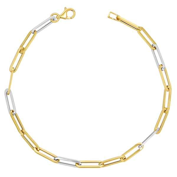 Two-Tone Paper Clip Chain Bracelet