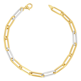 Two-Tone Large Paper Clip Chain Bracelet
