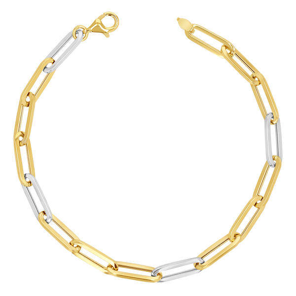 Two-Tone Large Paper Clip Chain Bracelet