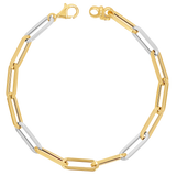 Two-Tone Grand Paper Clip Chain Bracelet
