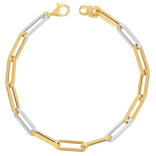 Two-Tone Grand Paper Clip Chain Bracelet