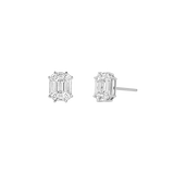 Emerald Shape Illusion Set Diamond Stud Earrings