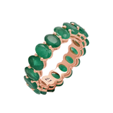 Genuine Emerald Oval Eternity Band
