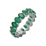 Genuine Emerald Oval Eternity Band