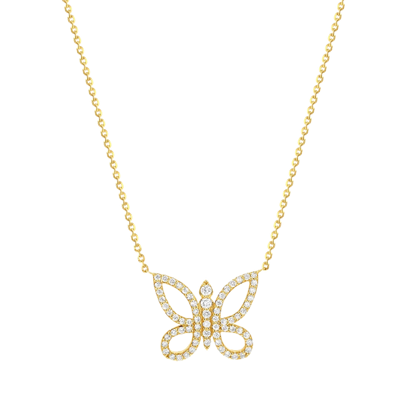 Kids Diamond Pave Butterfly Necklace