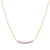 Pink Sapphire Bead Bar Necklace