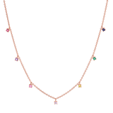 Kids Rainbow Gemstone Drop Necklace