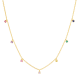 Kids Rainbow Gemstone Drop Necklace