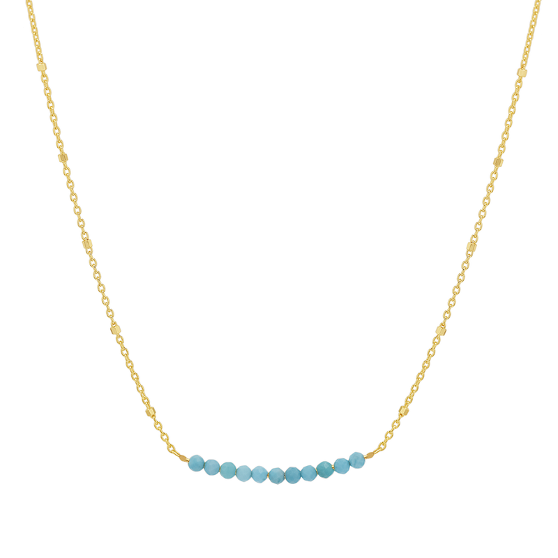 Turquoise Bead Bar Necklace