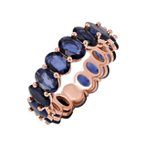 Genuine Blue Sapphire Oval Eternity Band