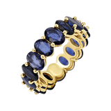 Genuine Blue Sapphire Oval Eternity Band
