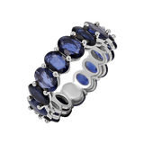 Genuine Blue Sapphire Oval Eternity Band