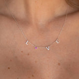 Golden Astoria – Collier personnalisé en plaqué or avec initiales et pierres précieuses personnalisées