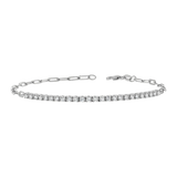 Kids Diamond Tennis Bracelet Paper Clip Link