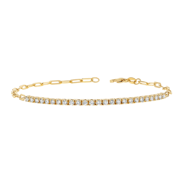 Kids Diamond Tennis Bracelet Paper Clip Link